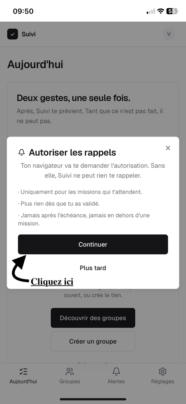 L'explication qui précède la demande d'autorisation